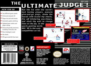 NHL 98 (USA) box cover back